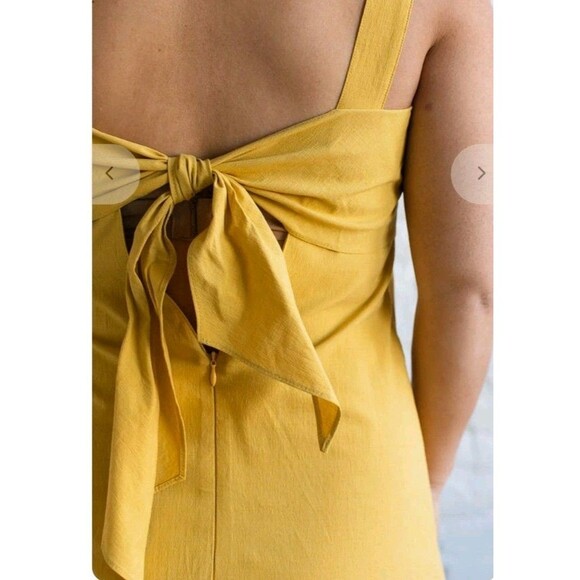 Pinch Golden Yellow Midi Dress Tie Back NWT Large - Picture 4 of 14